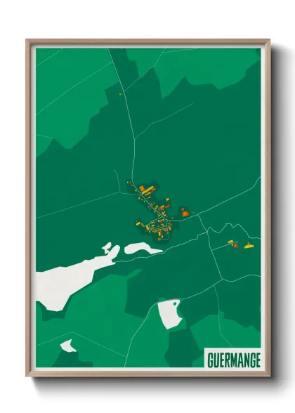 Une affiche de carte sur Guermange