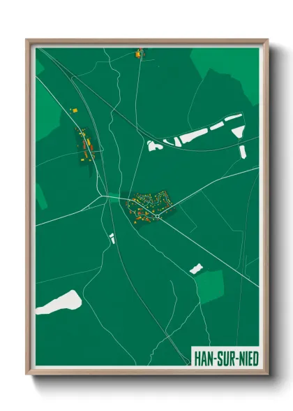 Une affiche de carte sur Han-sur-Nied