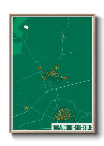 Une affiche de carte sur Haraucourt-sur-Seille