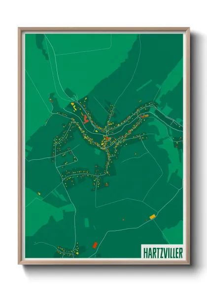 Une affiche de carte sur Hartzviller