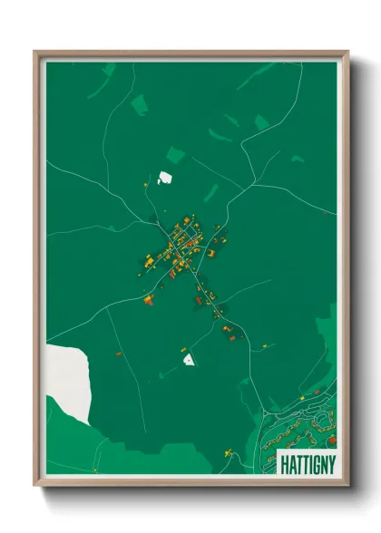 Une affiche de carte sur Hattigny