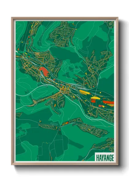 Une affiche de carte sur Hayange