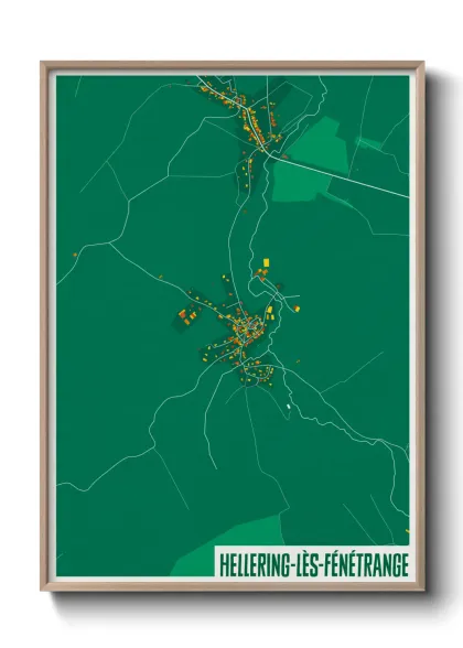 Une affiche de carte sur Hellering-lès-Fénétrange