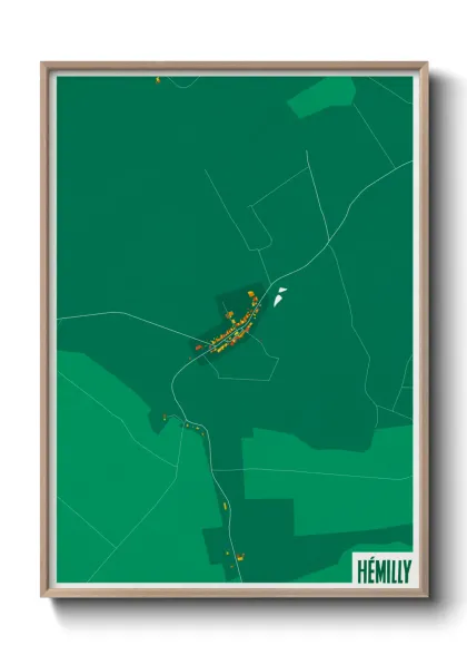 Une affiche de carte sur Hémilly