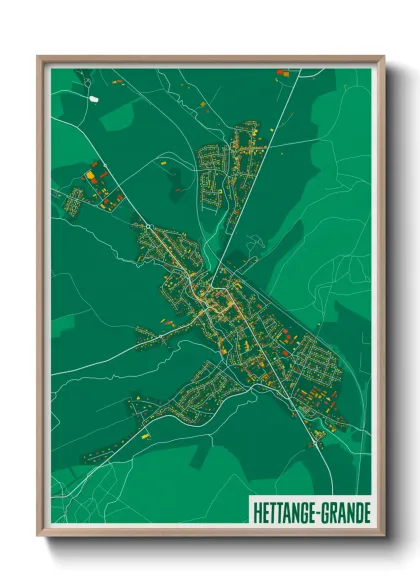 Une affiche de carte sur Hettange-Grande