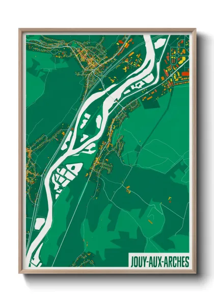 Une affiche de carte sur Jouy-aux-Arches