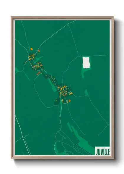 Une affiche de carte sur Juville