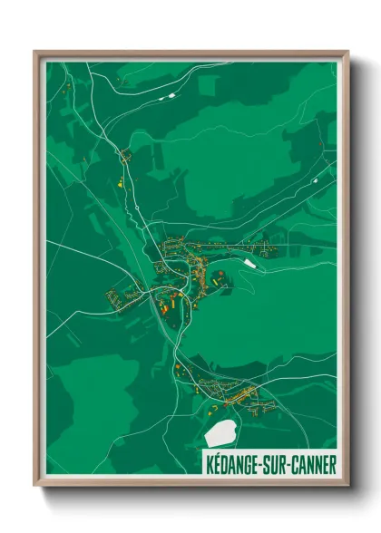 Une affiche de carte sur Kédange-sur-Canner