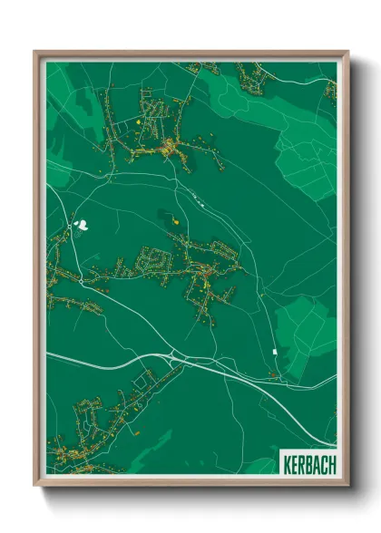 Une affiche de carte sur Kerbach