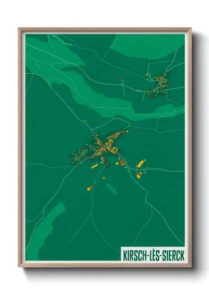 Une affiche de carte sur Kirsch-lès-Sierck