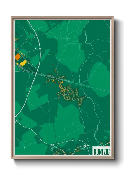 Une affiche de carte sur Kuntzig