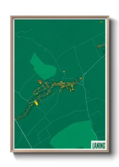 Une affiche de carte sur Laning