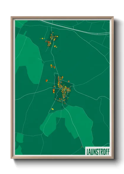 Une affiche de carte sur Launstroff