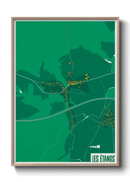 Une affiche de carte sur Les Étangs