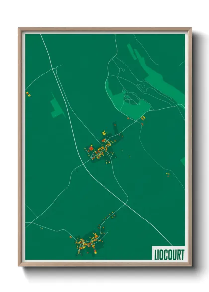 Une affiche de carte sur Liocourt