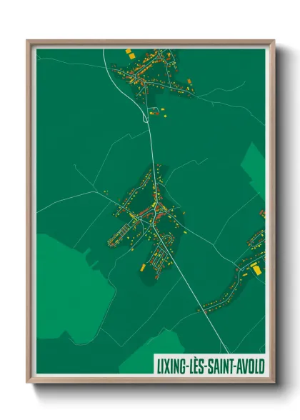 Une affiche de carte sur Lixing-lès-Saint-Avold