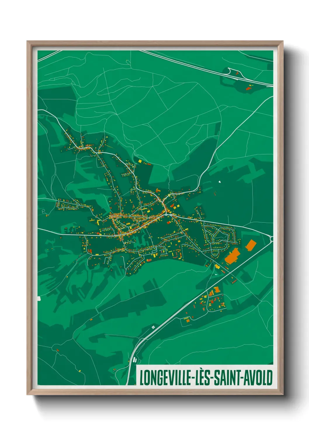 Un poster carte Longeville-lès-Saint-Avold
