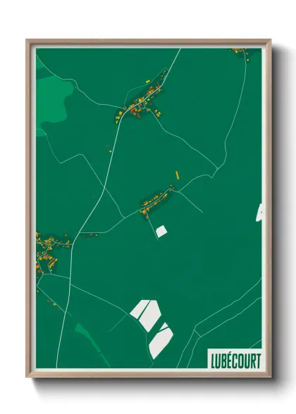 Une affiche de carte sur Lubécourt