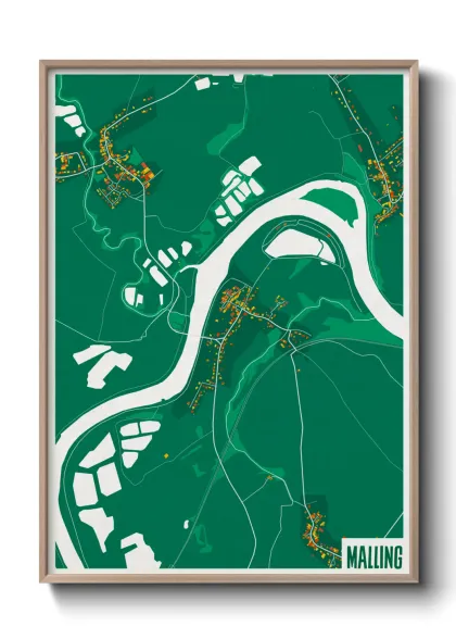 Une affiche de carte sur Malling