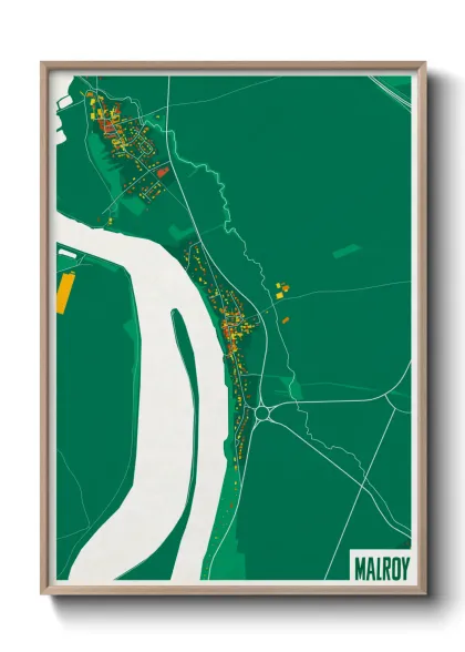 Une affiche de carte sur Malroy