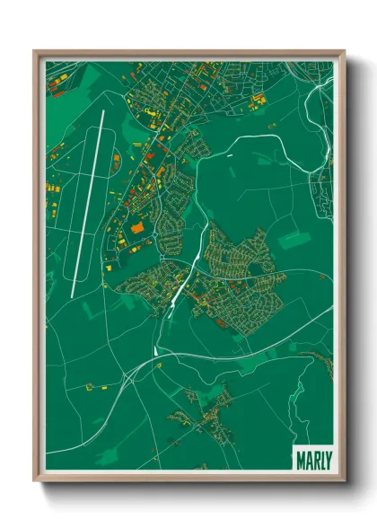Une affiche de carte sur Marly