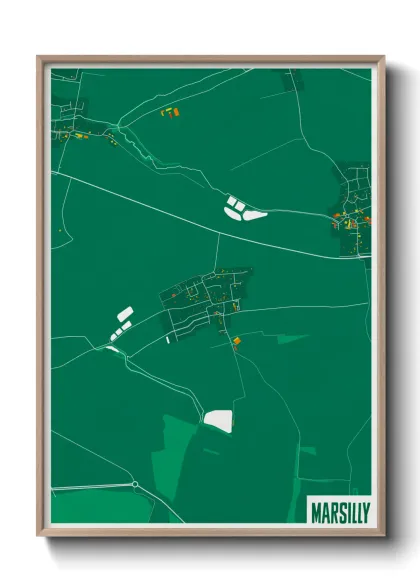 Une affiche de carte sur Marsilly