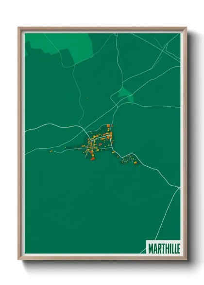 Une affiche de carte sur Marthille