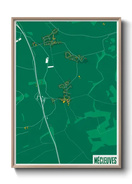 Une affiche de carte sur Mécleuves