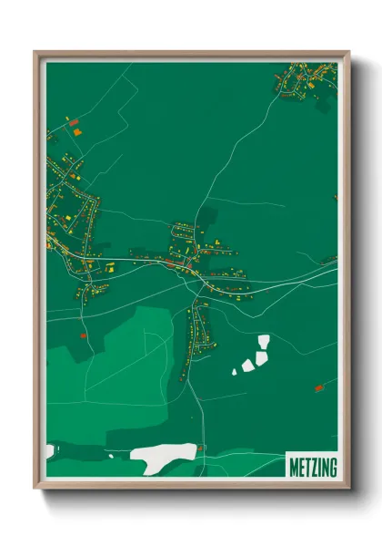 Une affiche de carte sur Metzing