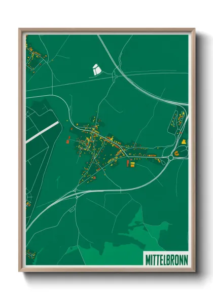 Une affiche de carte sur Mittelbronn