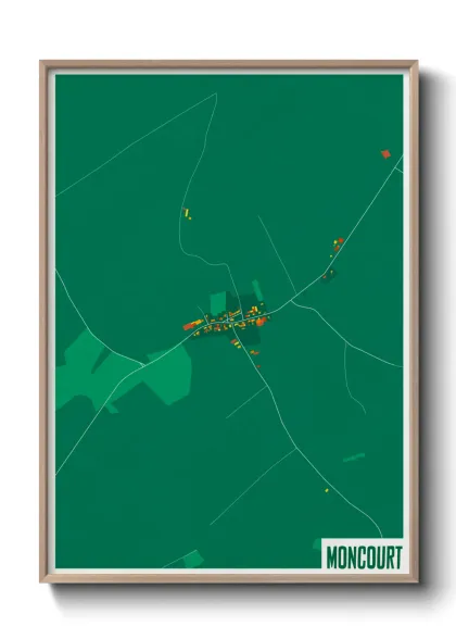 Une affiche de carte sur Moncourt