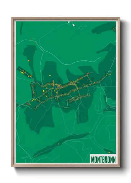 Une affiche de carte sur Montbronn
