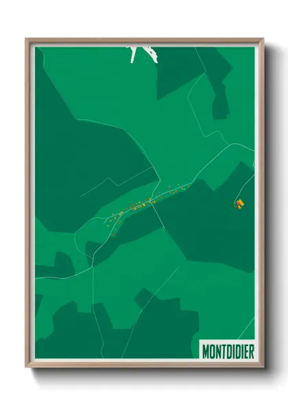 Une affiche de carte sur Montdidier