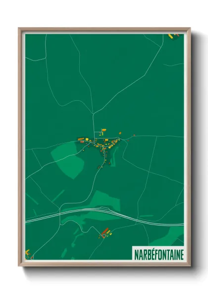 Une affiche de carte sur Narbéfontaine