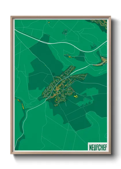 Une affiche de carte sur Neufchef