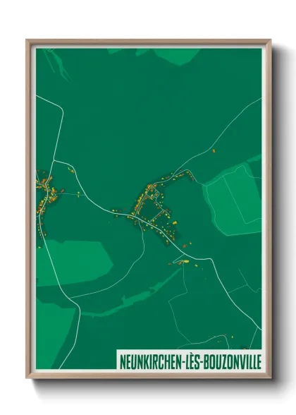 Une affiche de carte sur Neunkirchen-lès-Bouzonville