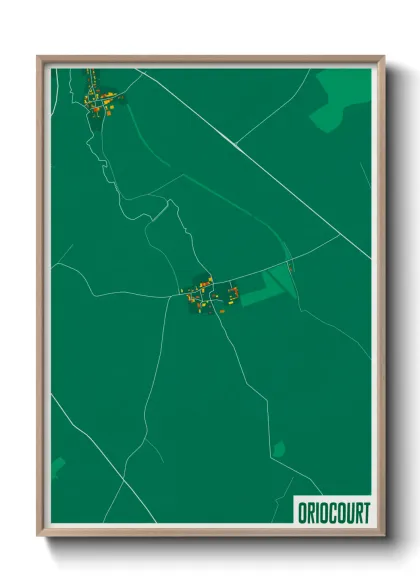 Une affiche de carte sur Oriocourt