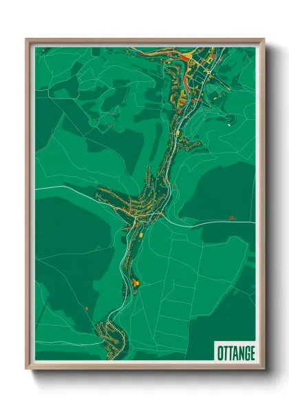 Une affiche de carte sur Ottange