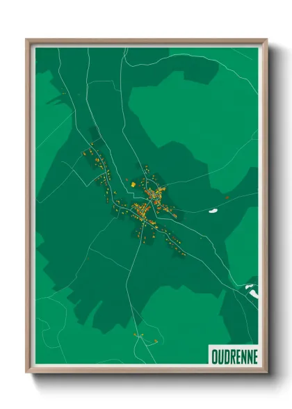 Une affiche de carte sur Oudrenne