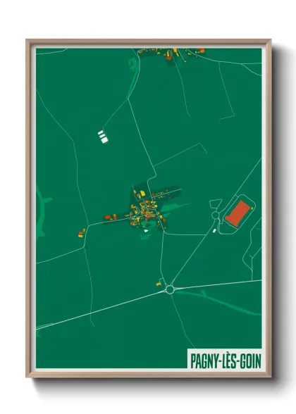 Une affiche de carte sur Pagny-lès-Goin