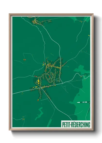 Une affiche de carte sur Petit-Réderching