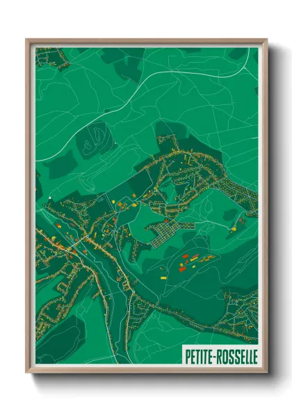 Une affiche de carte sur Petite-Rosselle