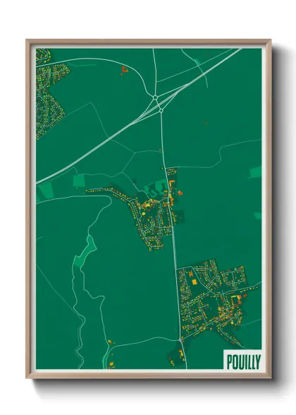 Une affiche de carte sur Pouilly
