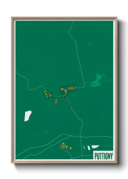 Une affiche de carte sur Puttigny