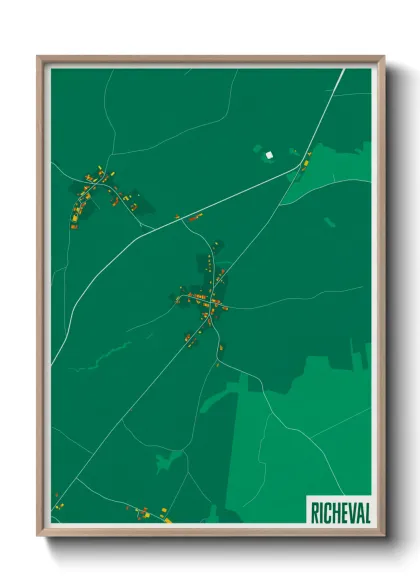 Une affiche de carte sur Richeval