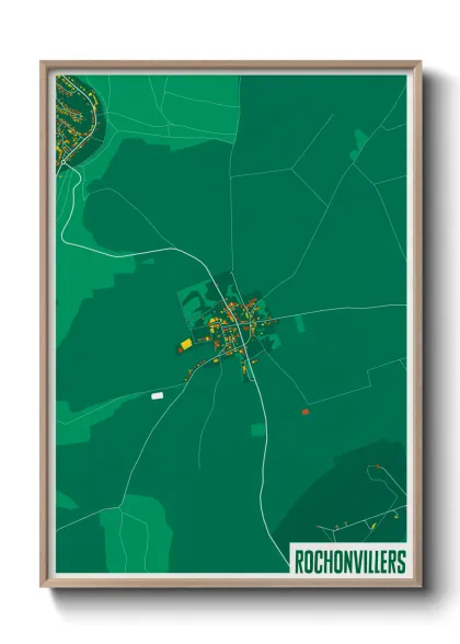 Une affiche de carte sur Rochonvillers