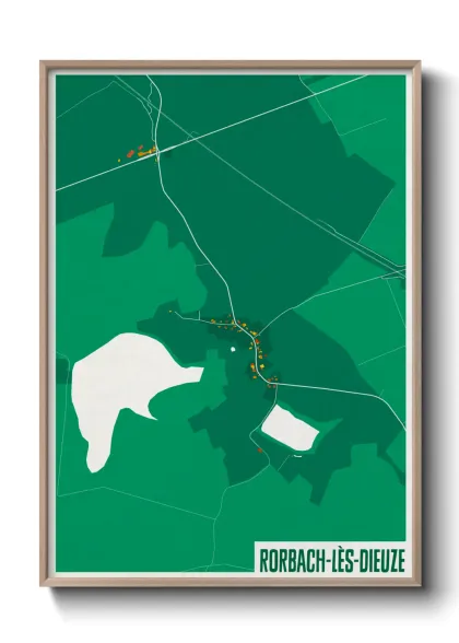 Une affiche de carte sur Rorbach-lès-Dieuze