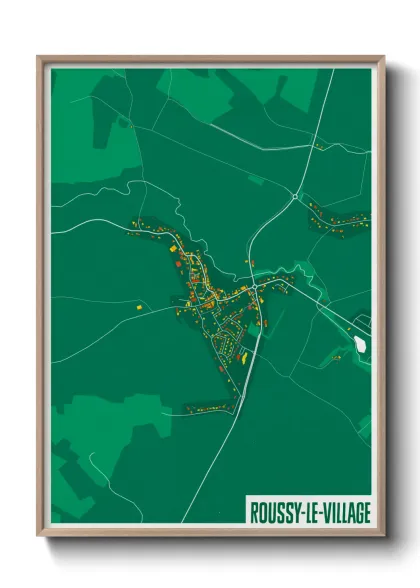 Une affiche de carte sur Roussy-le-Village