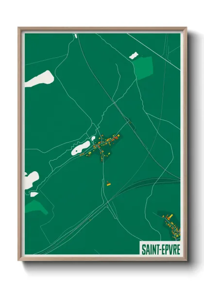 Une affiche de carte sur Saint-Epvre