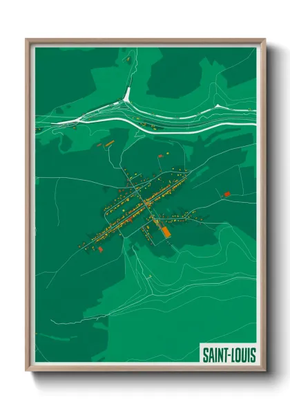 Une affiche de carte sur Saint-Louis
